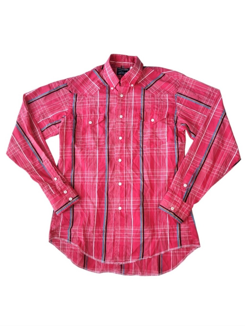 Wrangler Cowboy Cut Button Up Shirt Mens Western Plaid Medium